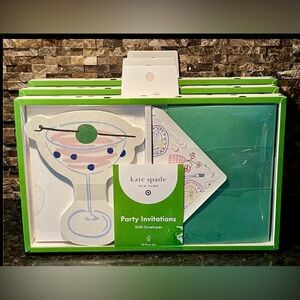 Kate Spade ♠️ Target Green & White Polka Dot Glass Party Invitations Set 3 boxes